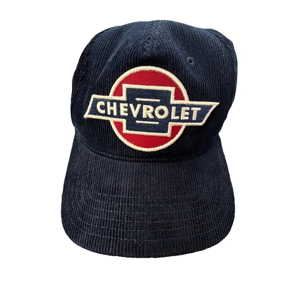 Chevrolet Corduroy Snapback Hat Navy Logo GM Official Cap NWT